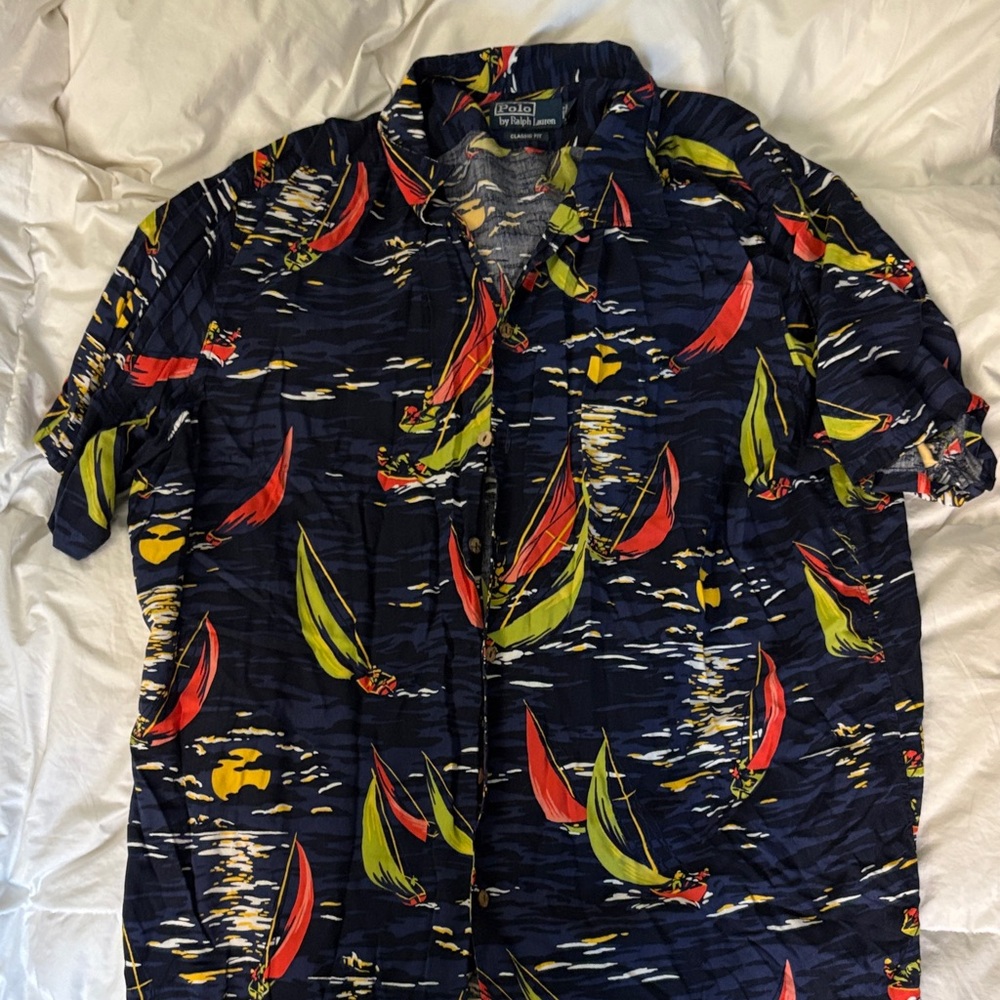 Polo Red and Yellow Sailboat Men's Shirt
